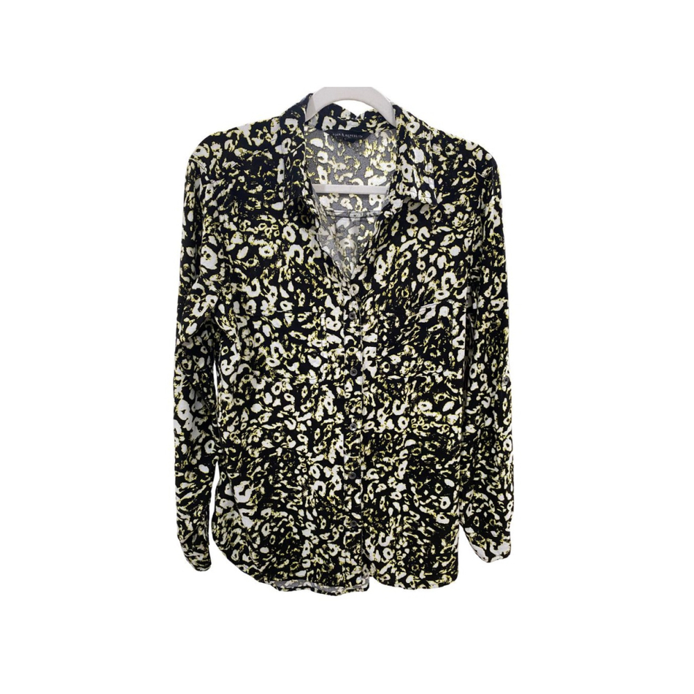 Rock & Republic Leopard Print Button Down Blouse - Size Medium (EUC)
